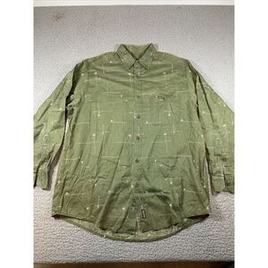 Woolrich‎ Shirt Mens Large Green Long Sleeve Button Down Fly Fishing Flannel
